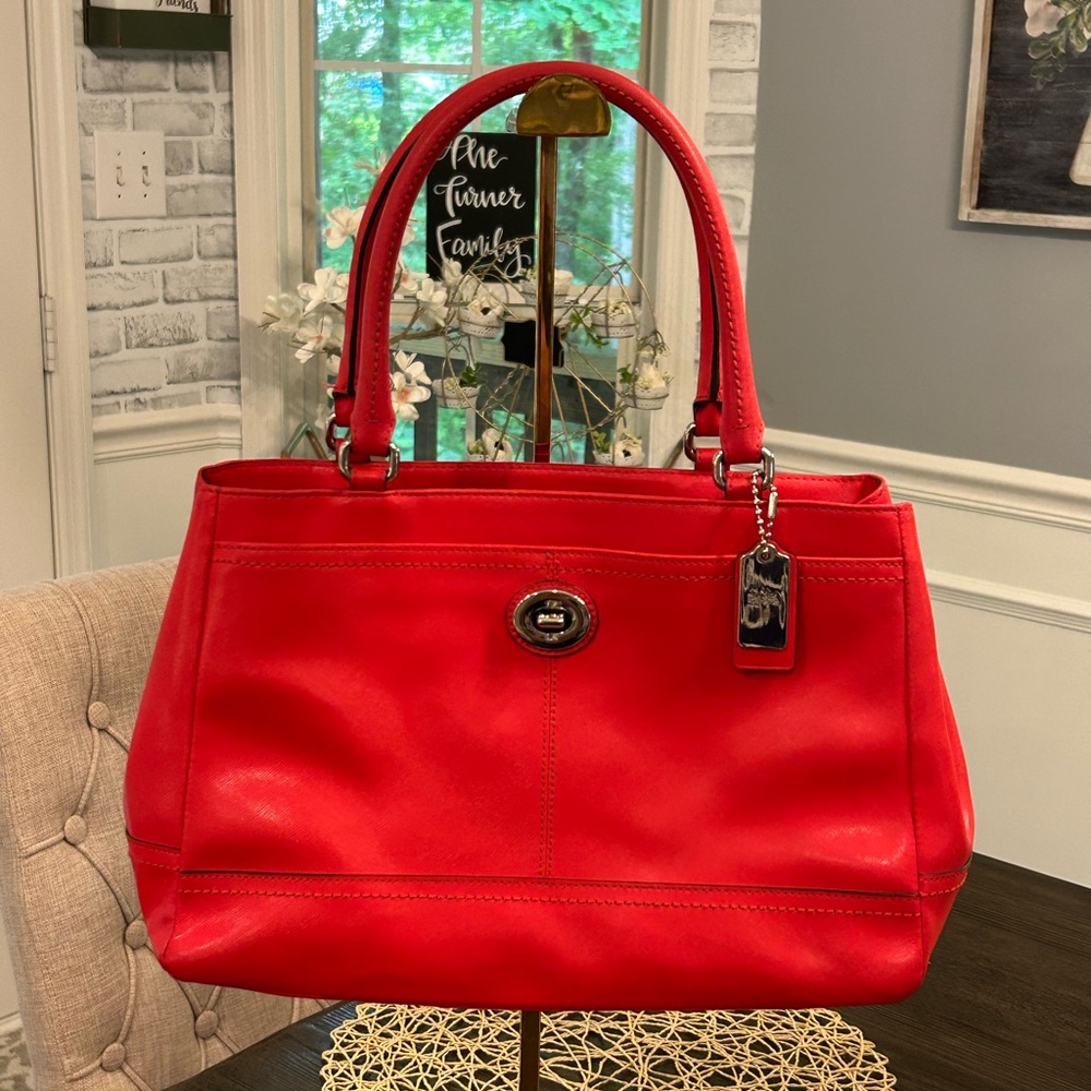 Coach Legacy Leather Candace Carryall in Red